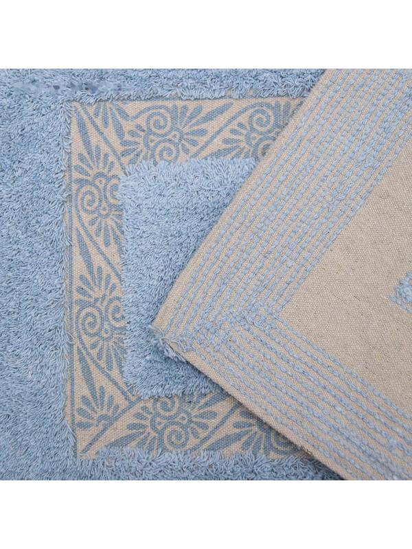 Коврик для ванной «Вензель», 40×60 см, 900 г/м2, 100% хлопок, цвет голубой