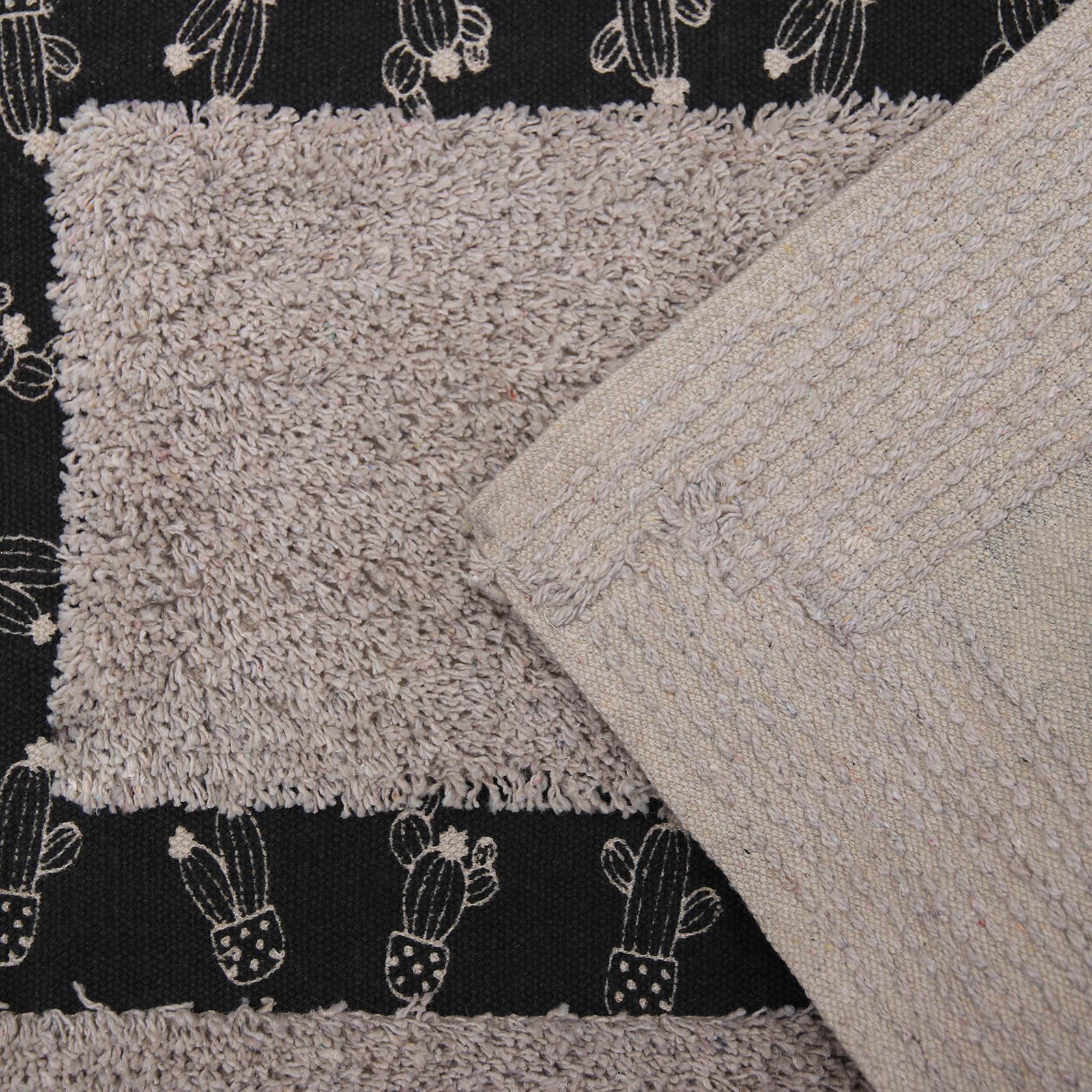 Набор ковриков для ванны и туалета Доляна «Кактус», 2 шт: 40×40, 40×6 см0, 900 г/м2, 100% хлопок, цвет бежевый