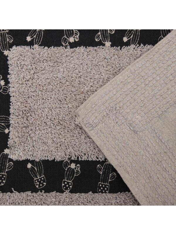 Набор ковриков для ванны и туалета Доляна «Кактус», 2 шт: 40×40, 40×6 см0, 900 г/м2, 100% хлопок, цвет бежевый