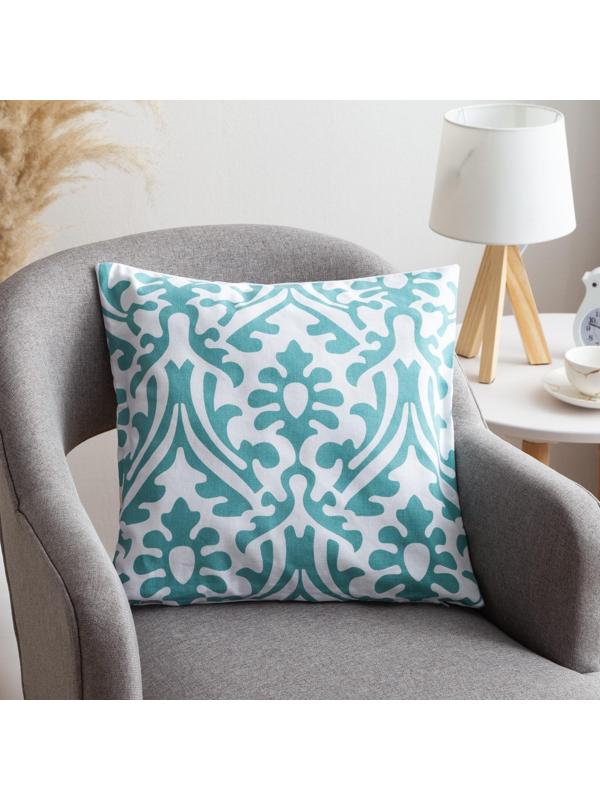 Наволочка декоративная 40х40 см, Monograms mint, 100% хлопок