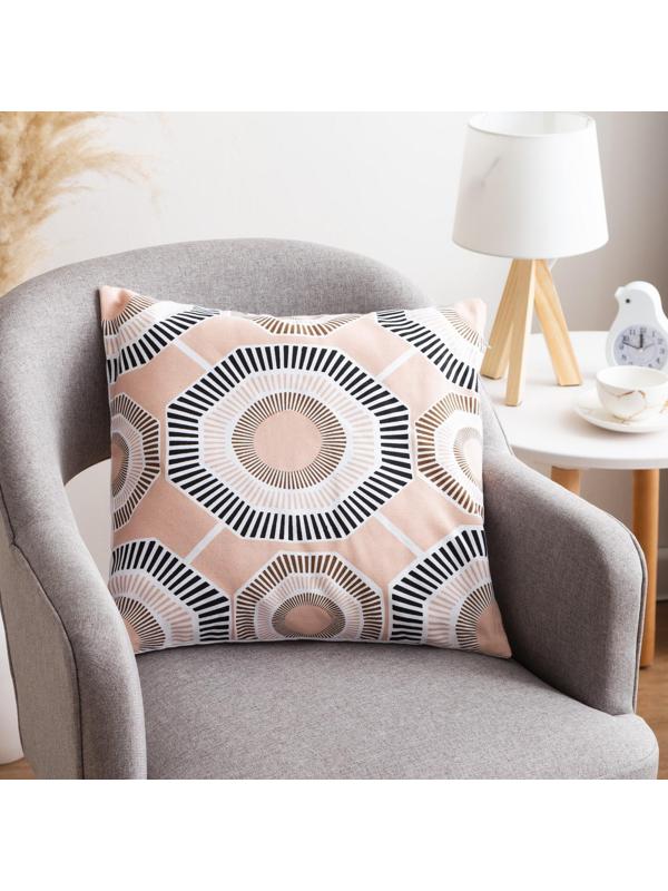 Наволочка декоративная 40х40 см, Circle powdery, 100% хлопок