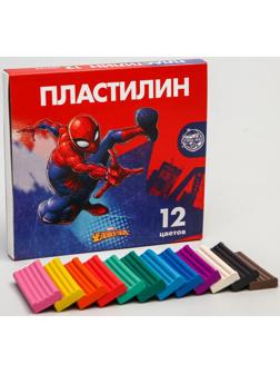 Пластилин 12 цветов 180 г «Супергерой», Человек-паук