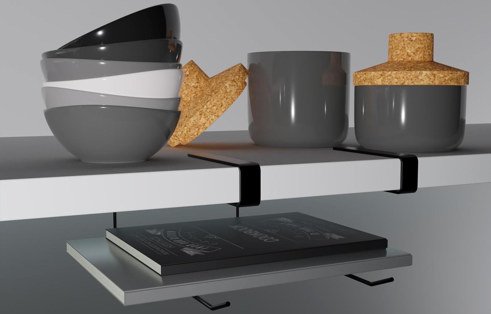 Держатель для кухонных принадлежностей и разделочных досок Доляна, 27×11,5×8 см, цвет чёрный