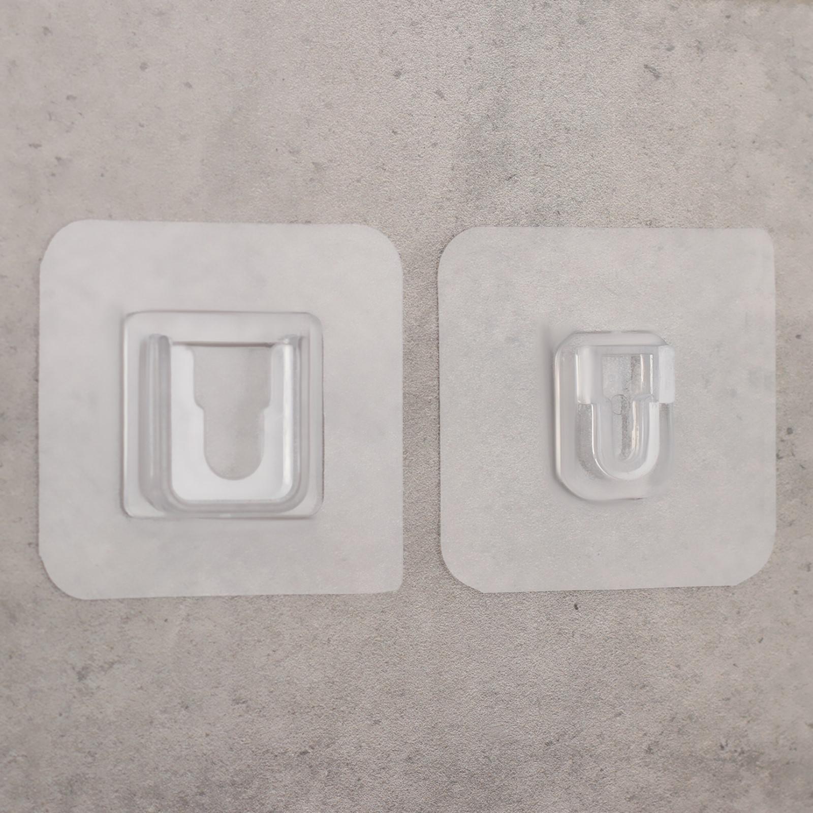 Крючок настенный двойной Доляна, 6×6×1 см, цвет прозрачный