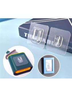 Крючок настенный двойной Доляна, 6×6×1 см, цвет прозрачный