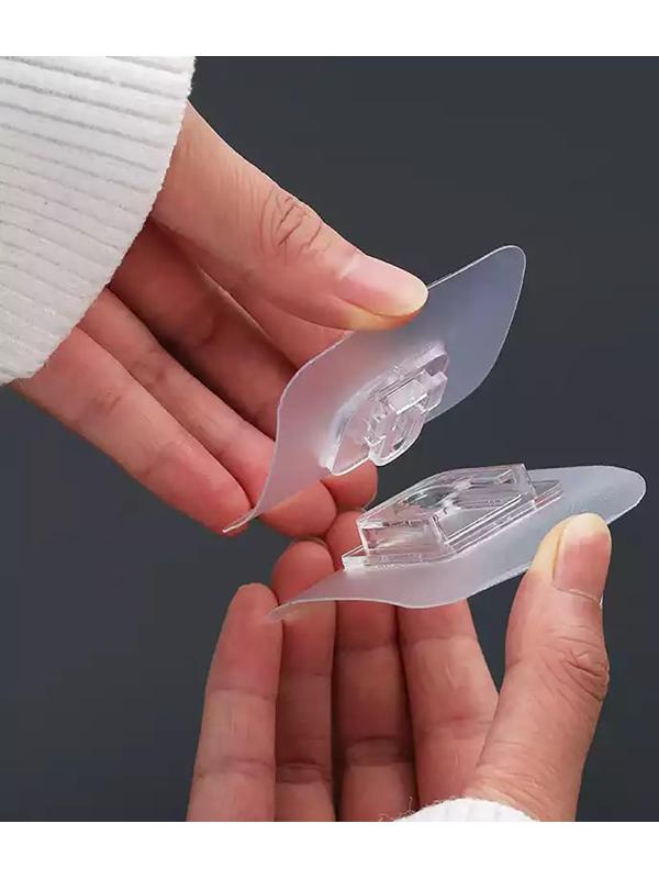 Крючок настенный двойной Доляна, 6×6×1 см, цвет прозрачный