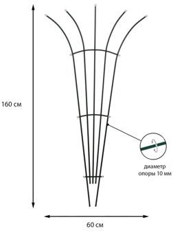 Шпалера, 160 × 60 × 1 см, металл, зелёная, «Салют»