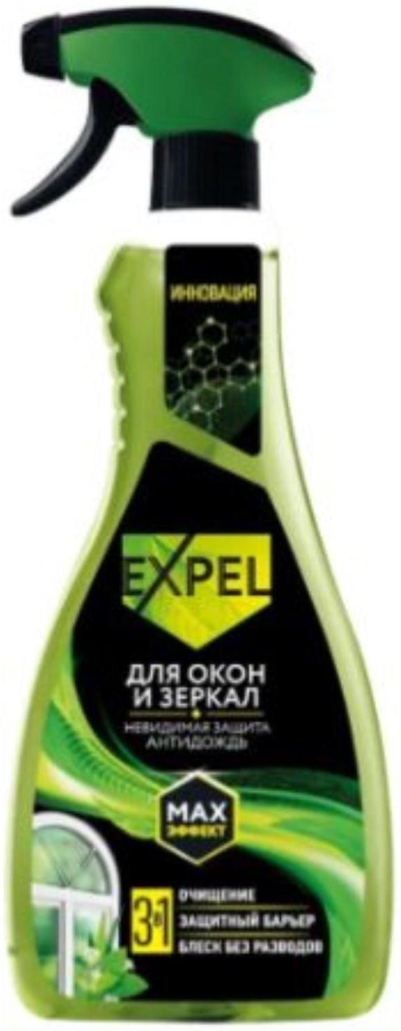 Средство для мытья стёкол и зеркал Expel, мята, антидождь, 450 мл