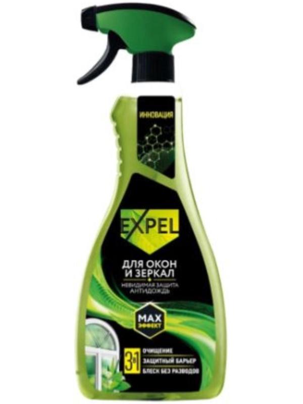 Средство для мытья стёкол и зеркал Expel, мята, антидождь, 450 мл
