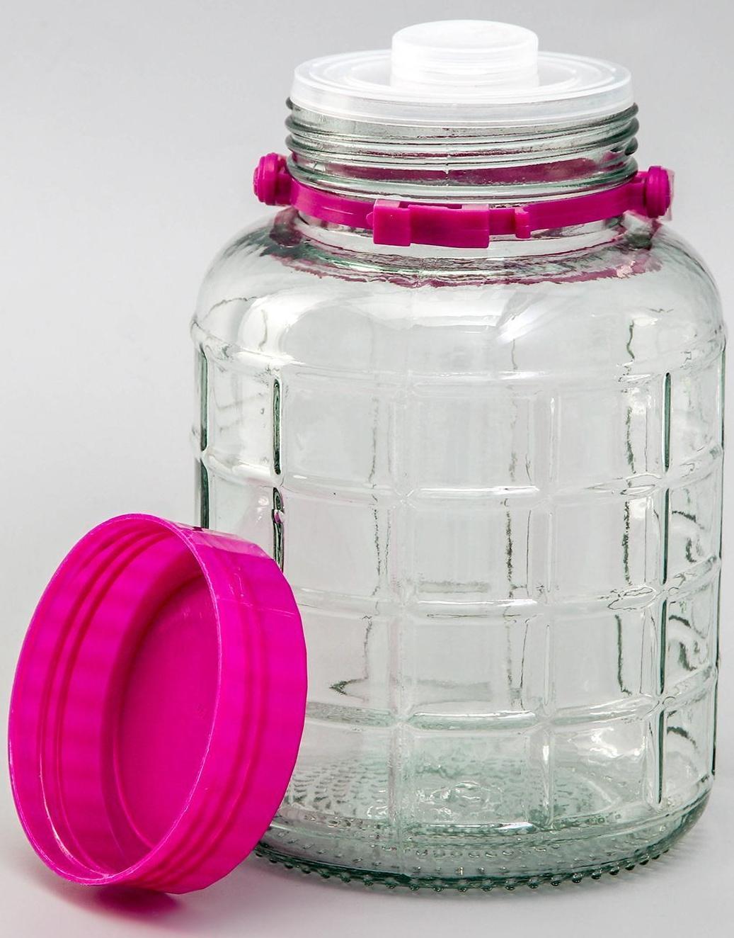 Банка стеклянная с гидрозатвором, 2 л