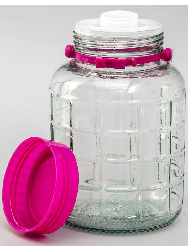 Банка стеклянная с гидрозатвором, 2 л