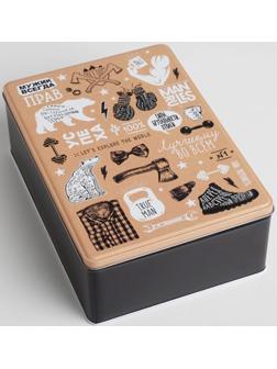 Коробка жестяная подарочная «Брутальность», 26 х 18,5 х 9 см