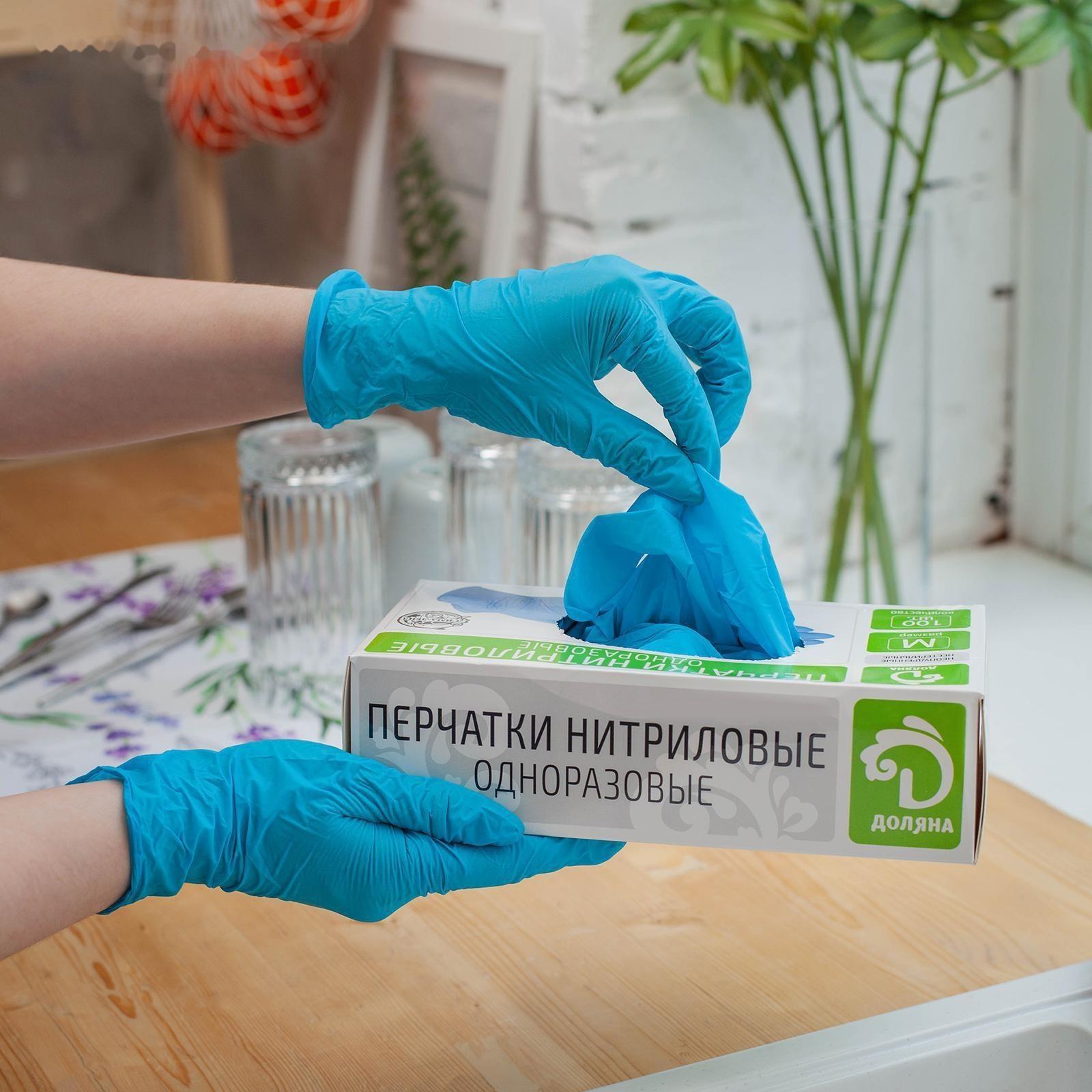 Перчатки нитриловые Доляна, размер L, 100 шт.