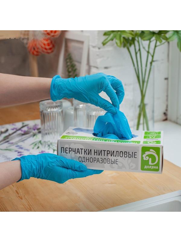 Перчатки нитриловые Доляна, размер L, 100 шт.