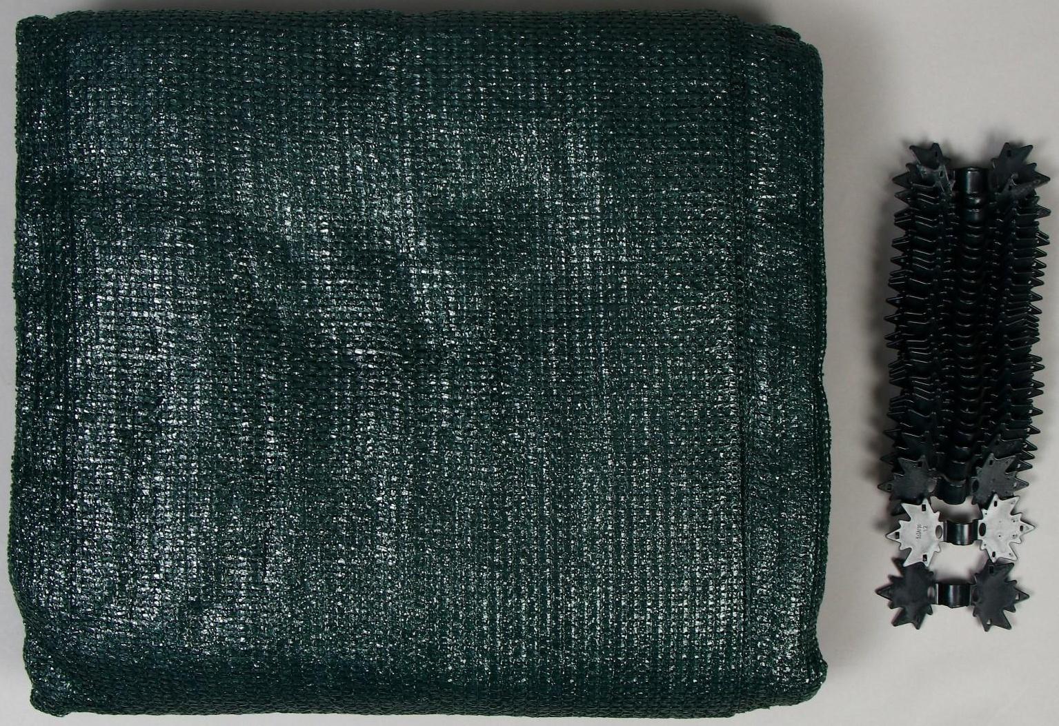 Сетка затеняющая, 10 × 4 м, плотность 55 г/м², зелёная, в наборе 29 клипс