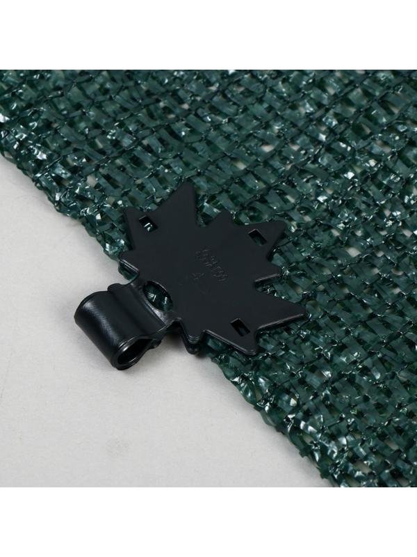 Сетка затеняющая, 10 × 4 м, плотность 55 г/м², зелёная, в наборе 29 клипс