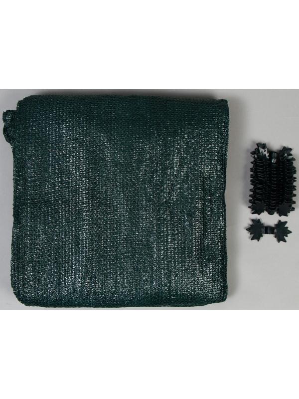 Сетка затеняющая, 5 × 4 м, плотность 55 г/м², зелёная, в наборе 19 клипс