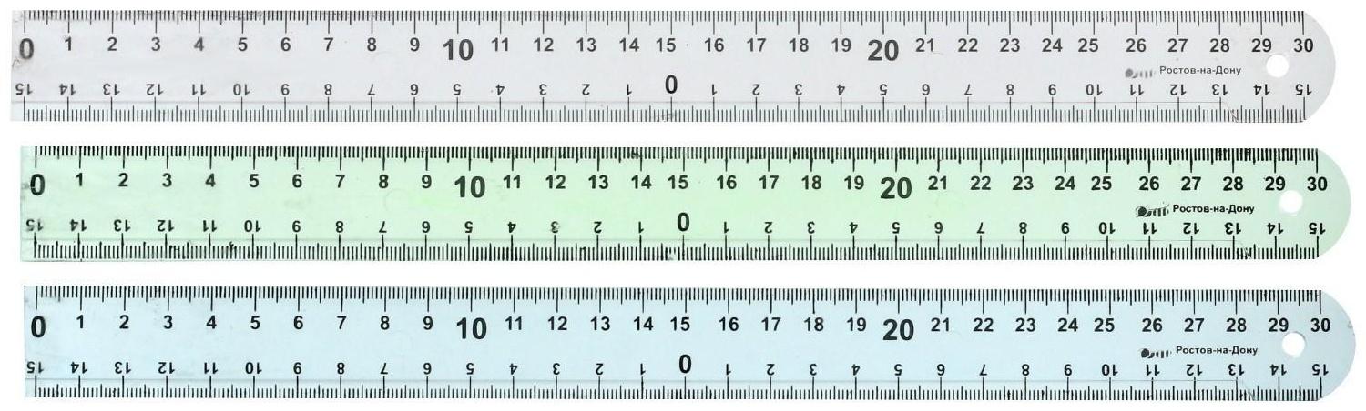 Линейка 30 см Calligrata пластиковая, прозрачная, микс