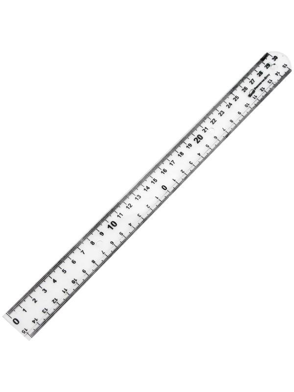 Линейка 30 см Calligrata пластиковая, прозрачная, микс