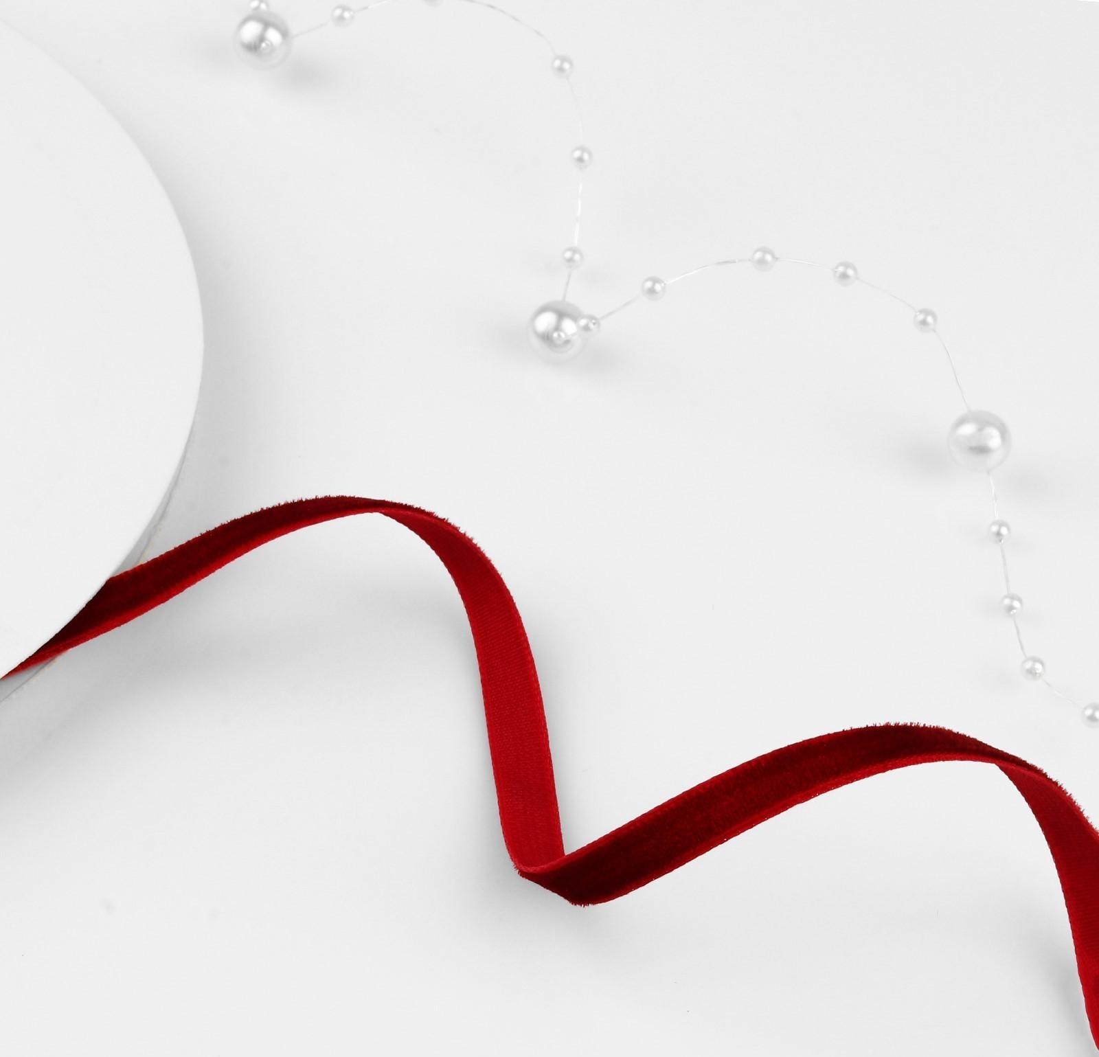 Лента бархатная, 6 мм, 18 ± 1 м, цвет бордовый №43