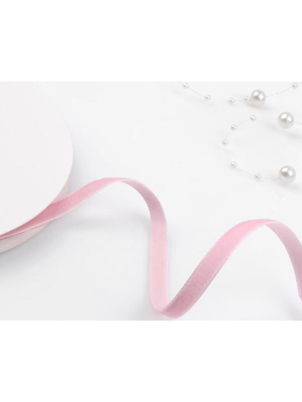 Лента бархатная, 6 мм, 18 ± 1 м, цвет розовый №08