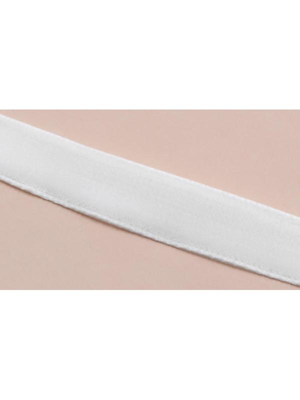 Лента бархатная, 6 мм, 18 ± 1 м, цвет белый №01