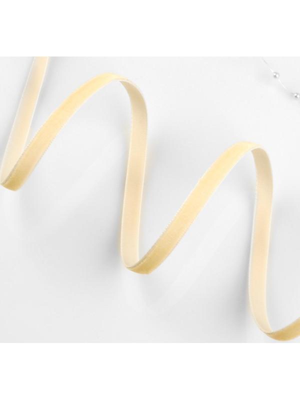 Лента бархатная, 6 мм, 18 ± 1 м, цвет молочный №04