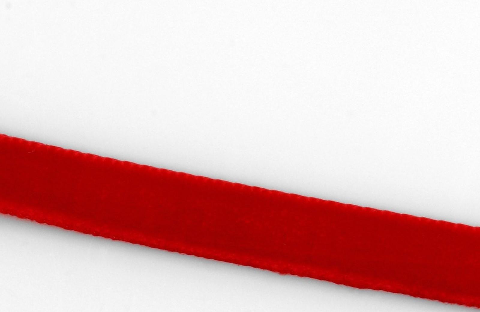 Лента бархатная, 6 мм, 18 ± 1 м, цвет красный №40