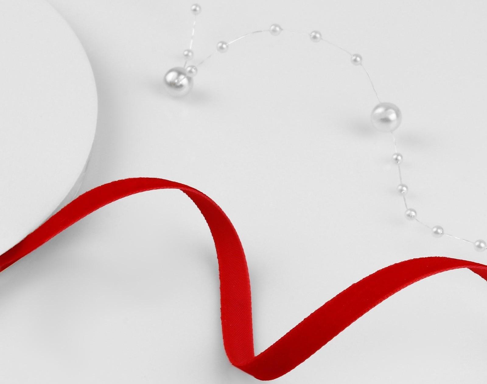 Лента бархатная, 6 мм, 18 ± 1 м, цвет красный №40