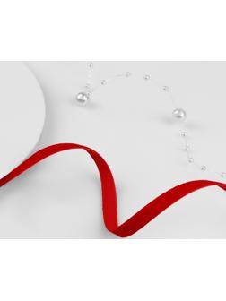 Лента бархатная, 6 мм, 18 ± 1 м, цвет красный №40