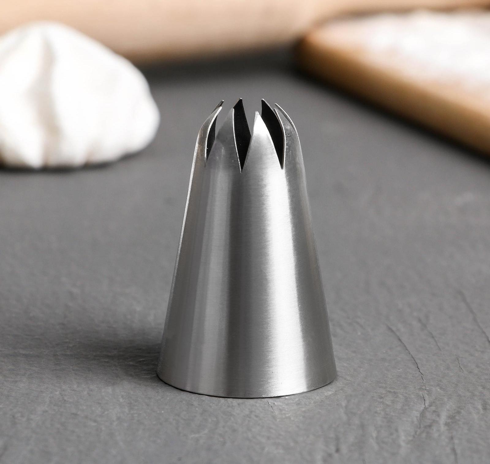 Насадка кондитерская KONFINETTA «Закрытая звезда», d=3 см, выход 0,8 см, нержавеющая сталь