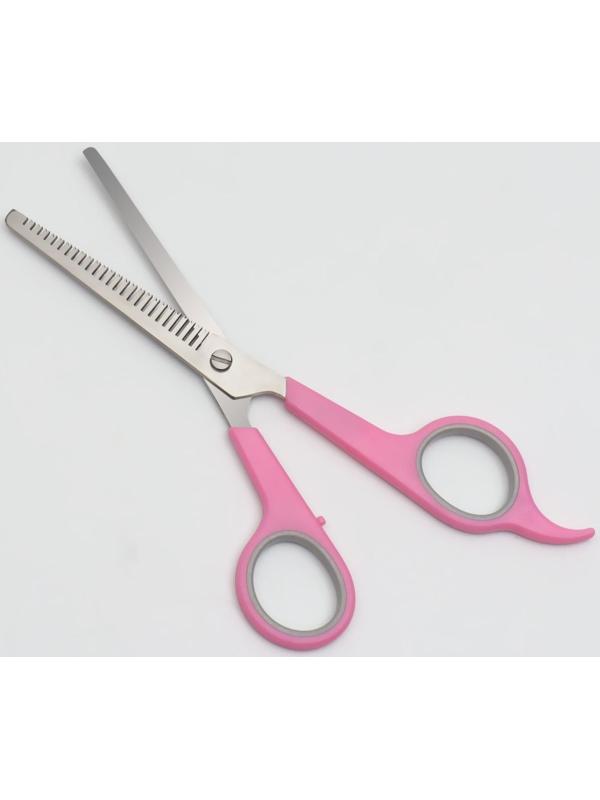 Ножницы филировочные с упором, лезвие — 6,5 см, цвет МИКС