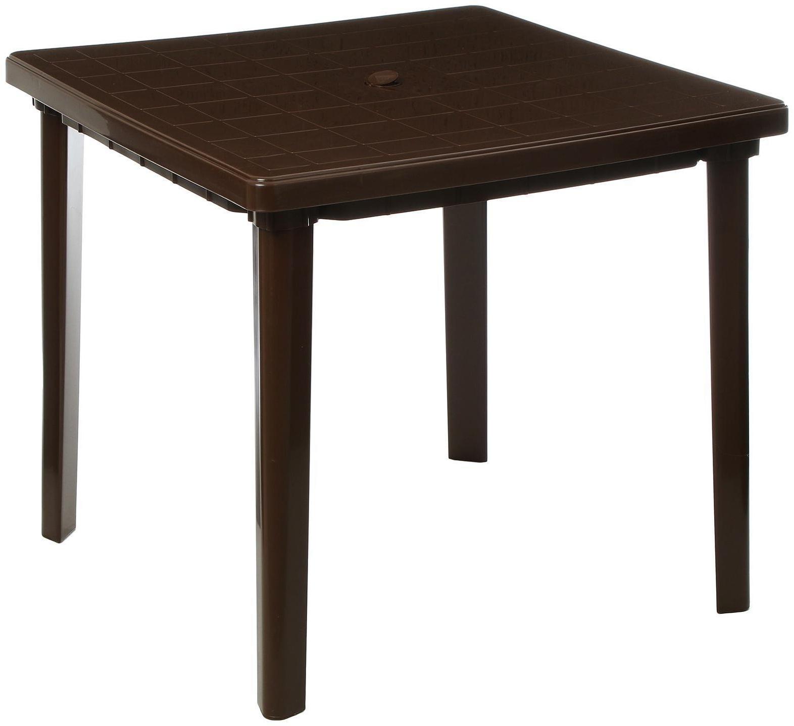 Стол квадратный, 800 х 800 х 740 мм, цвет коричневый
