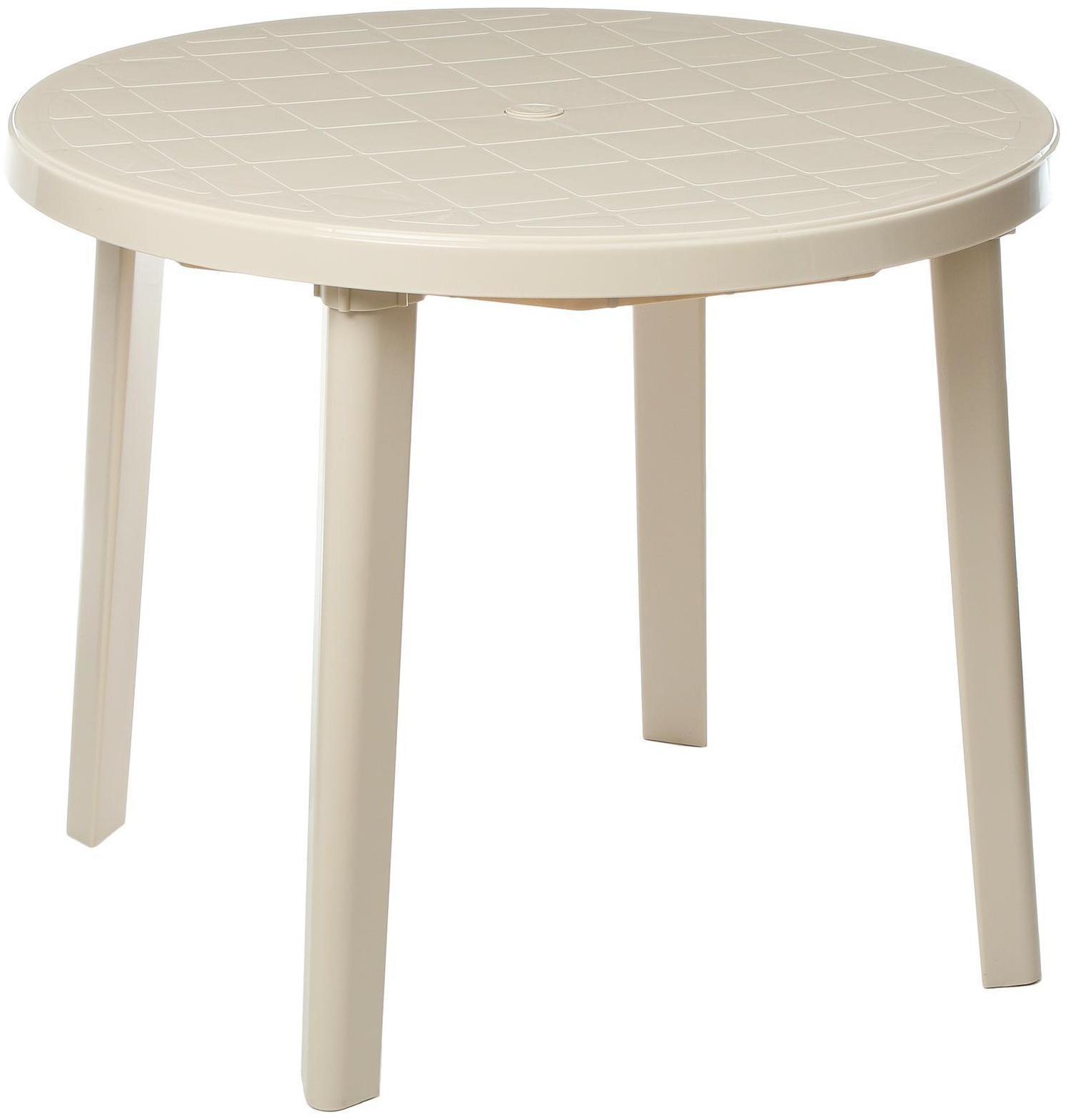 Стол круглый, 900 х 900 х 750 мм, цвет бежевый