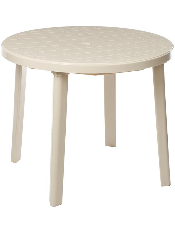 Стол круглый, 900 х 900 х 750 мм, цвет бежевый