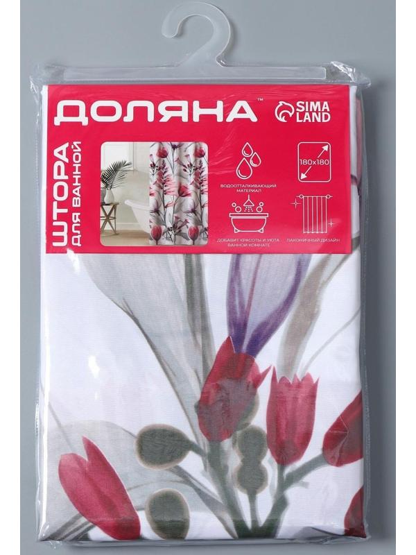 Штора для ванны Доляна «Нежность», 180×180 см, полиэстер