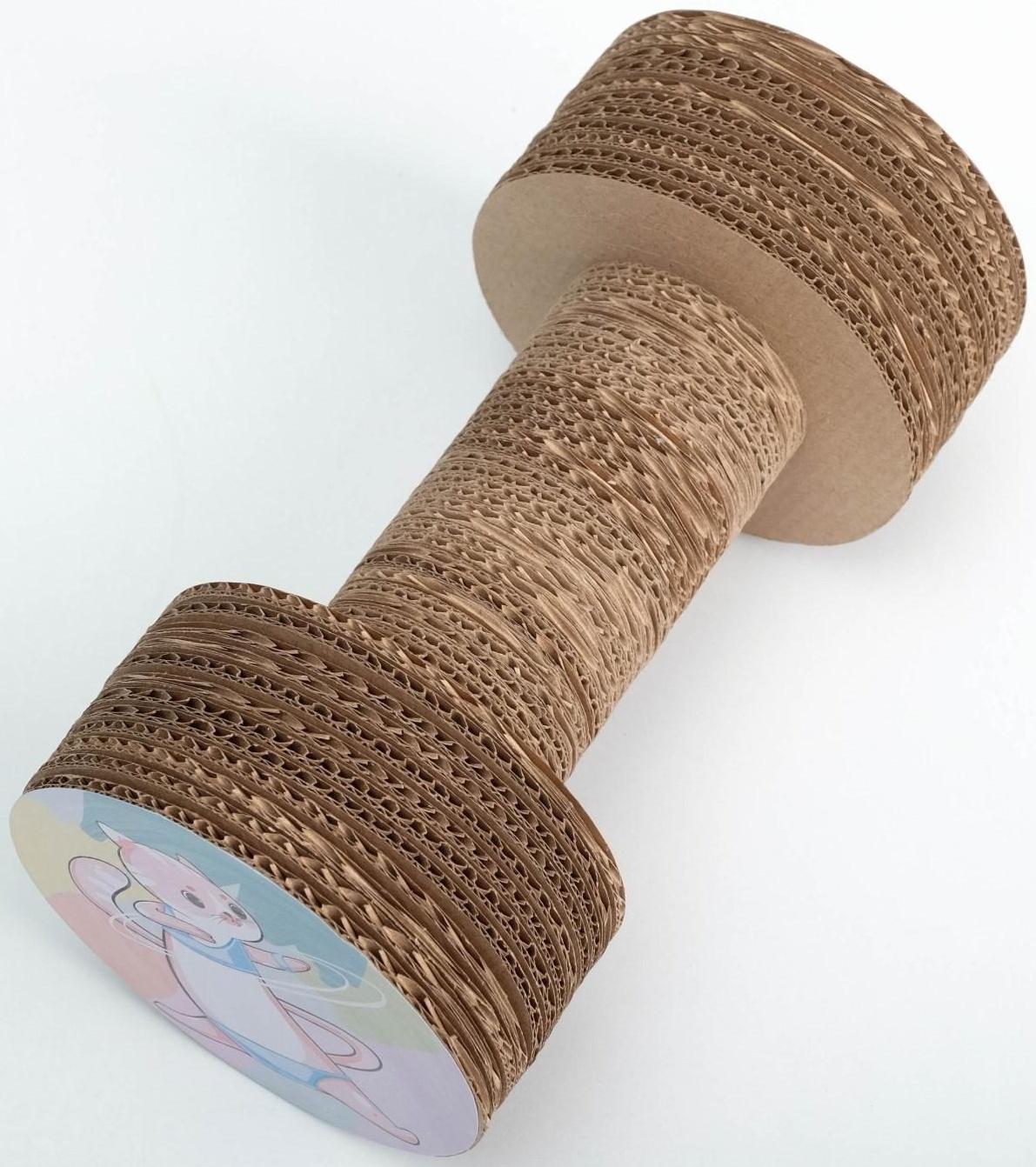 Когтеточка из картона с кошачьей мятой «Кото-йога», гантель, 12 × 23 см