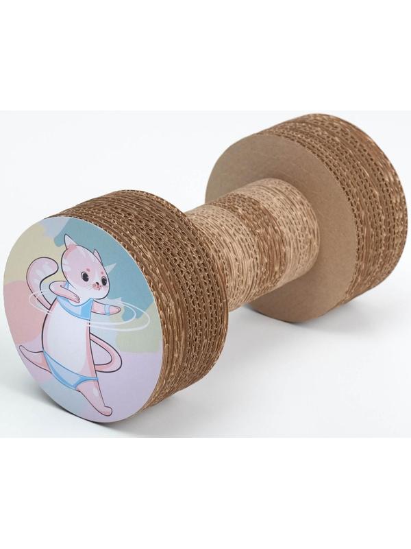 Когтеточка из картона с кошачьей мятой «Кото-йога», гантель, 12 × 23 см