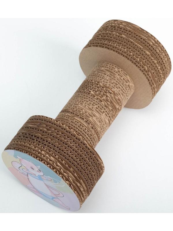 Когтеточка из картона с кошачьей мятой «Кото-йога», гантель, 12 × 23 см