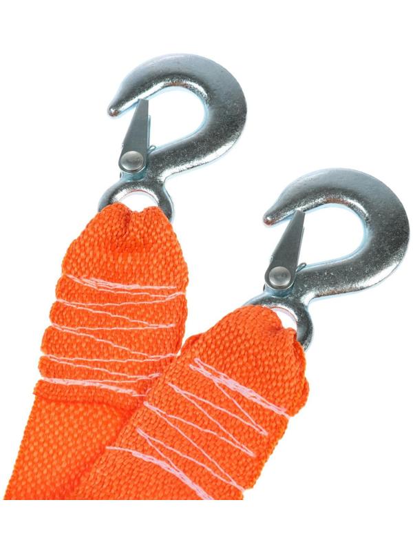 Буксировочный трос РОСТРОС 2.5 т, 4 м, 2 крюка, сумка