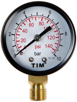 Манометр TIM Y-50-10, радиальный, Дк 50 мм, 1 МПа, наружная резьба 1/4