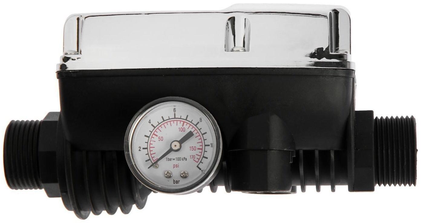 Блок автоматики насоса TIM PS-01D, компактный, с манометром, 1.5-3.0 бар