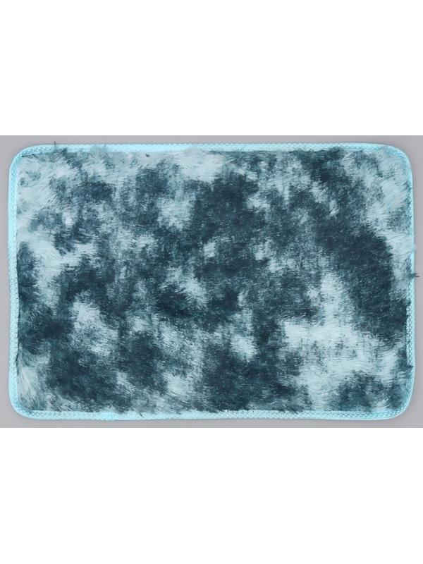 Коврик для ванной Доляна «Пушистик», 40×60 см, цвет сине-голубой