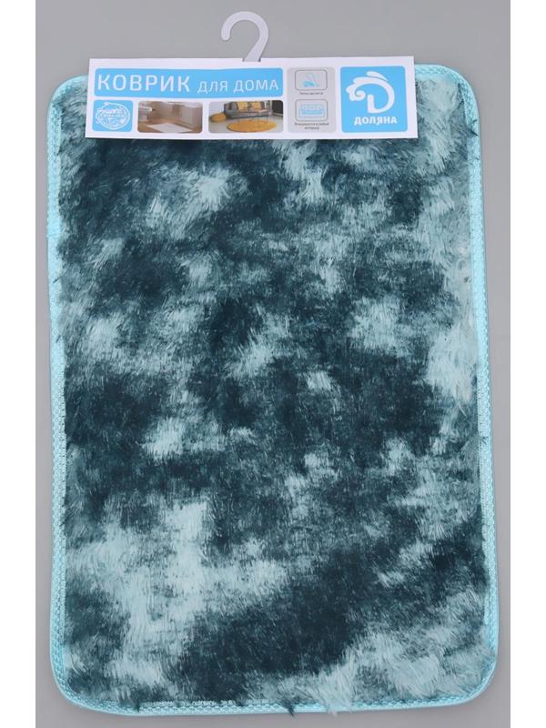 Коврик для ванной Доляна «Пушистик», 40×60 см, цвет сине-голубой