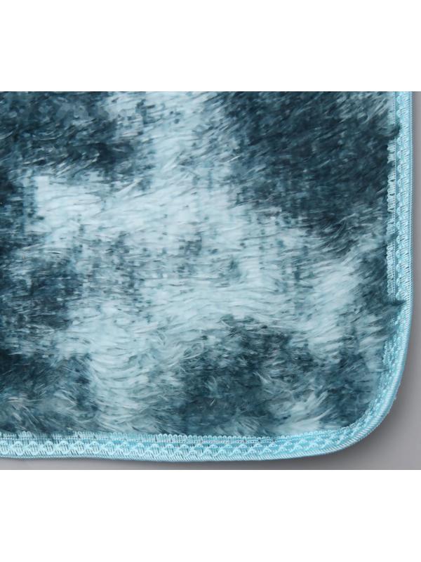 Коврик для ванной Доляна «Пушистик», 40×60 см, цвет сине-голубой