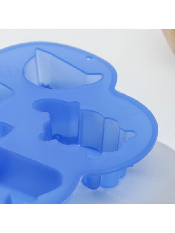 Форма для льда и кондитерских украшений Доляна «Домашние животные», 17×17×2,5 см, силикон, 5 ячеек, цвет МИКС