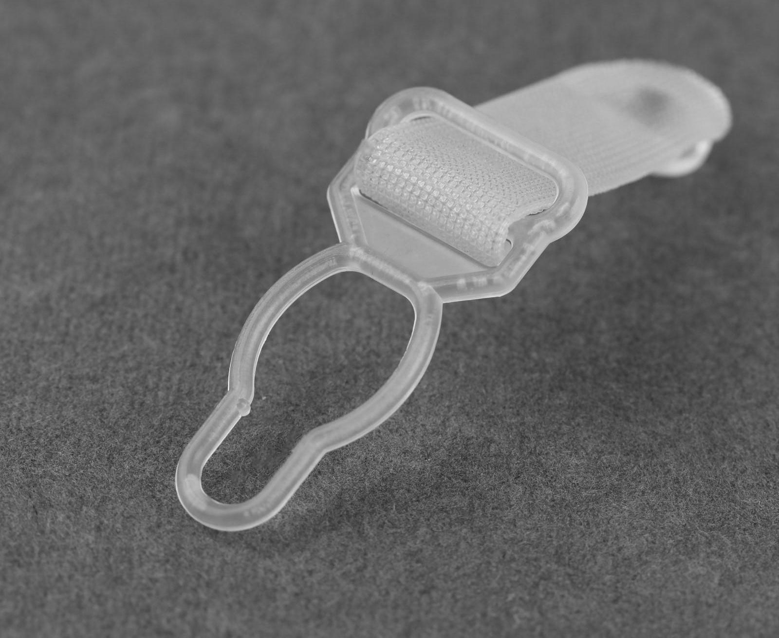 Застёжка для чулок, 12 мм, 4 шт, цвет прозрачный