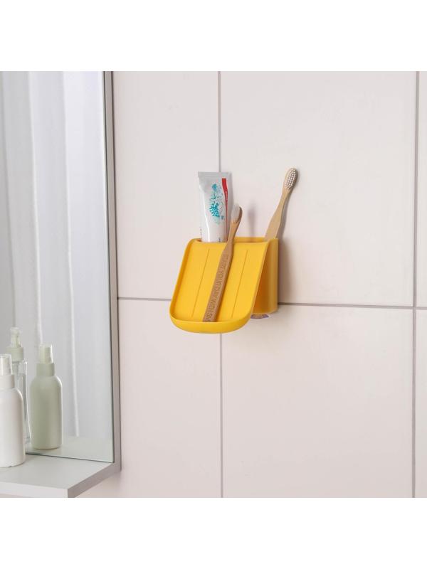 Держатель для ванных принадежностей на присосках, 10×13×9 см, цвет МИКС