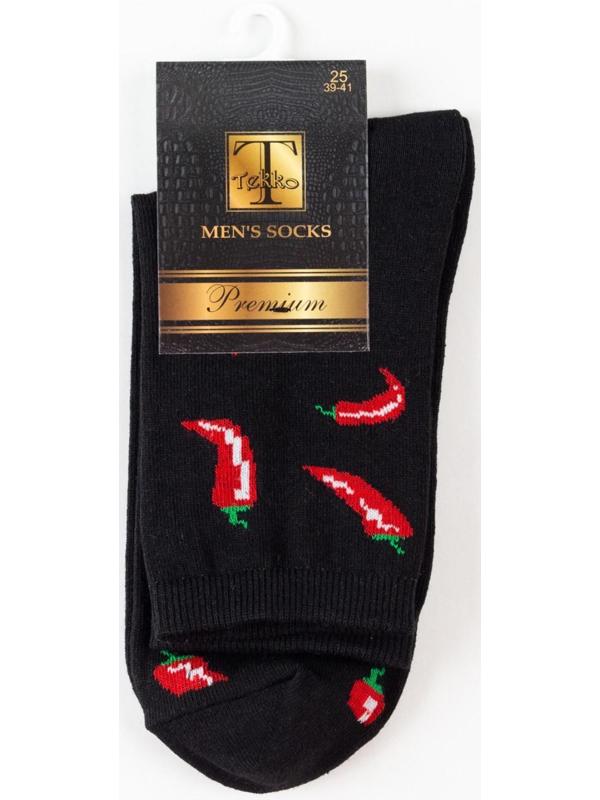 Носки мужские «Перцы» цвет чёрный, размер 27