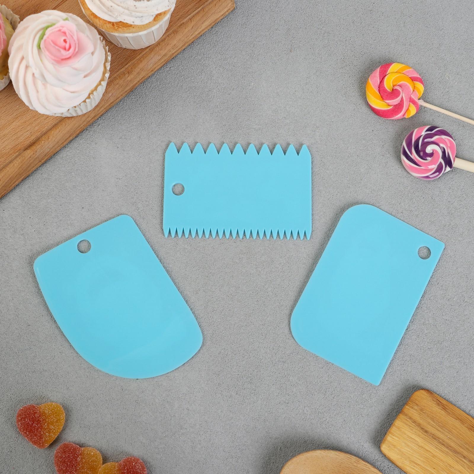 Набор кондитерских шпателей KONFINETTA «Море» 11,5×8 см, 11.2×6.5 см, 10×7 см, 3 шт